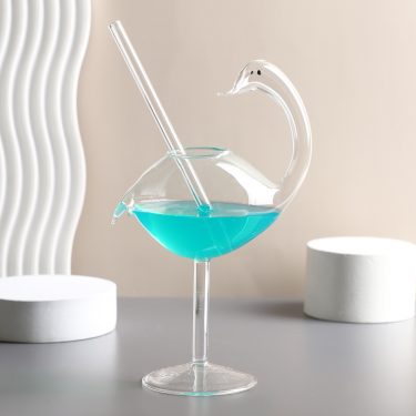 180ml Creative Transparent Hand Blown Wine Glass Swan Shape Red Wine Whiskey Cocktail Glass Goblet for Wedding Party bar Home