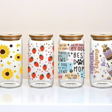 16oz High-value Custom Printed Creative Glass Cola Cup with High Borosilicate Glass Water Bottle Glass Beverage with Bamboo Lid