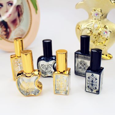 8ml 10ml 15ml Luxury Electroplated Gold Black Apple Shape Perfume Glass Bottle Mini Spray Empty Cosmetic Glass Bottle