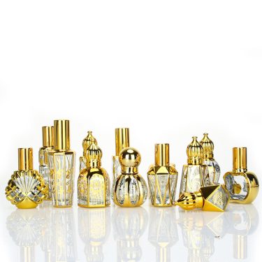 8ml 10ml 15ml Luxury Electroplated Gold Perfume Roller Glass Bottle Mini Spray Empty Cosmetic Glass Bottle