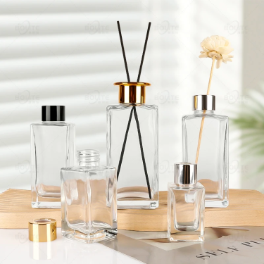 35ml 80ml 120ml 140ml 230ml 330ml Clear Square Thick Bottom Reed Diffuser Glass Bottle for Fragrance Diffusing