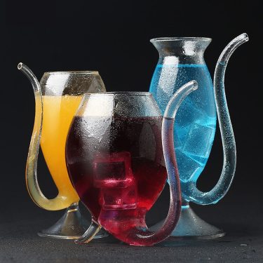 170ml 300ml Transparent Short Tall Cocktail Glass Creative Vampire High Borosilicate Glass Red Wine Goblet for Party Bar