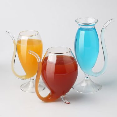 170ml 300ml Transparent Short Tall Cocktail Glass Creative Vampire High Borosilicate Glass Red Wine Goblet for Party Bar