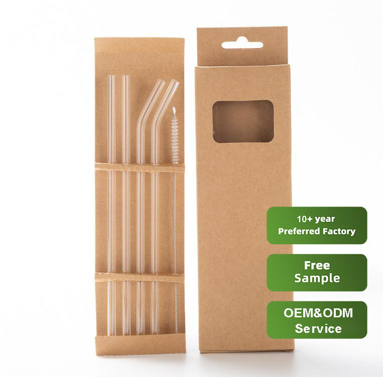 Reusable Colored Borosilicate Glass Drinking Straw Wavy Bent Glass Straw Heat-resistant Glass Stirring Stick