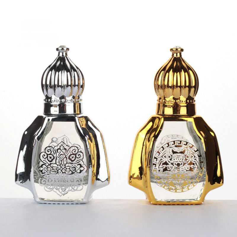 Custom Glass Roller Bottles Essential Oil Bottle Gold Body Massage Oil Roll on Glass Roller Balls for Perfume Oi Attar Bottle
