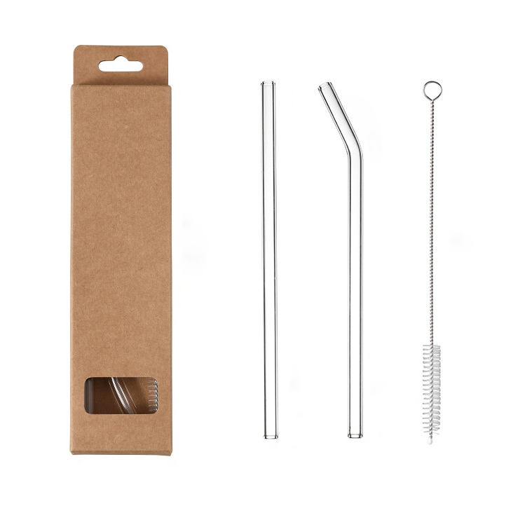 Reusable Colored Borosilicate Glass Drinking Straw Wavy Bent Glass Straw Heat-resistant Glass Stirring Stick