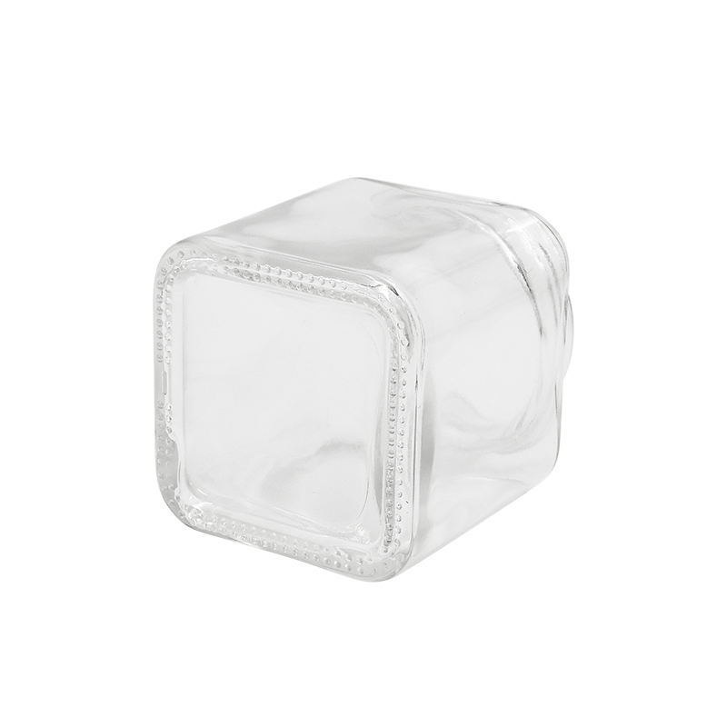 Wholesale 100 ml to 160 ml square clear Empty Flower Jar Custom Glass Bottle Packing Glass Jar with Screw Lid