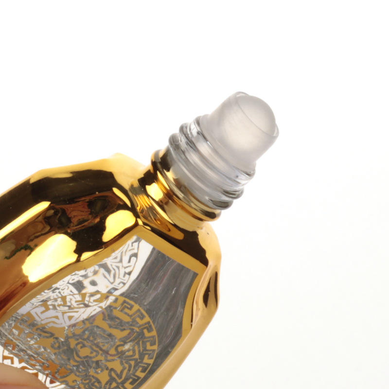 Custom Glass Roller Bottles Essential Oil Bottle Gold Body Massage Oil Roll on Glass Roller Balls for Perfume Oi Attar Bottle
