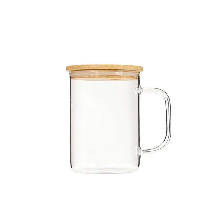 15oz High Temperature Resistant Transparent Frosted Single Layer Double Layer High Borosilicate Glass Cup Office Home Glass Mug