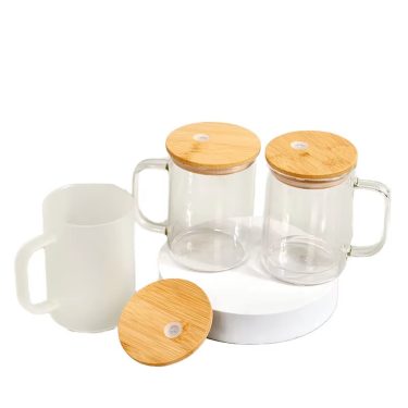 15oz High Temperature Resistant Transparent Frosted Single Layer Double Layer High Borosilicate Glass Cup Office Home Glass Mug