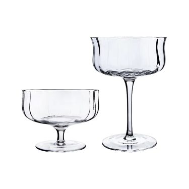 Customized Crystal Wine Cocktail Glasses 170ml 210ml Transparent Empty Short & Tall Glass Cups for Dessert Pudding Ice Cream
