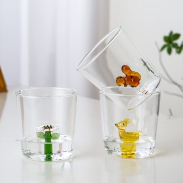 Creative Flower Animal Interior High Borosilicate Glass Beverage Cup Juice Milk Soda 400ml Whiskey Cocktail Red Wine Glass Cup