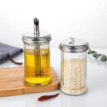 330ml Retro Style Vertical Striped Seasoning Glass Jar for Salt Pepper Chili Powder Suitable for Kitchen or Camping 330ml Retro Style Vertical Striped Seasoning Glass Jar for Salt Pepper Chili Powder Suitable for Kitchen or Camping