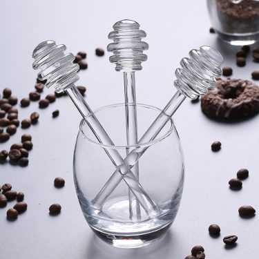 Kitchen Utensils High Quality Glass Honey Spoon Stick Suitable for Honey Coffee Jam Wholesale