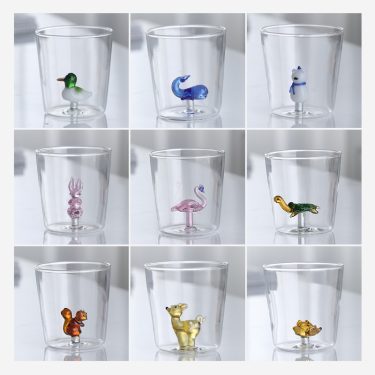 Creative Flower Animal Interior High Borosilicate Glass Beverage Cup Juice Milk Soda 400ml Whiskey Cocktail Red Wine Glass Cup