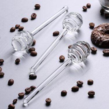 Kitchen Utensils High Quality Glass Honey Spoon Stick Suitable for Honey Coffee Jam Wholesale