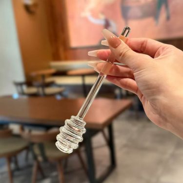 Kitchen Utensils High Quality Glass Honey Spoon Stick Suitable for Honey Coffee Jam Wholesale