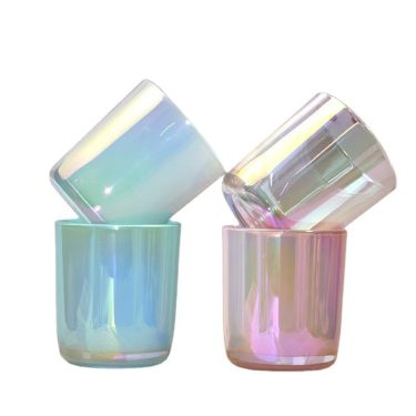 Luxury Custom Glare Colored 10oz 12oz 14oz Glass Candle Jar 70mm 80mm Diameter Empty Glass Container