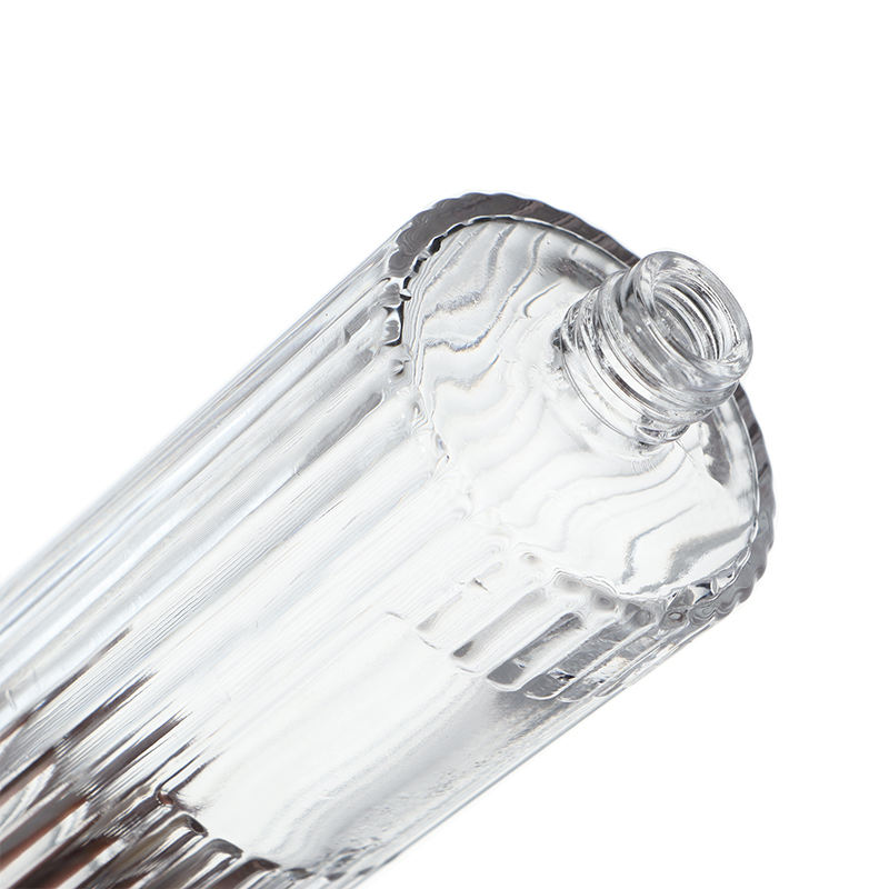 5oz 150ml Empty Stripe Home Room Fine Mist Glass Spray Bottle with Screw Silver Atomizer