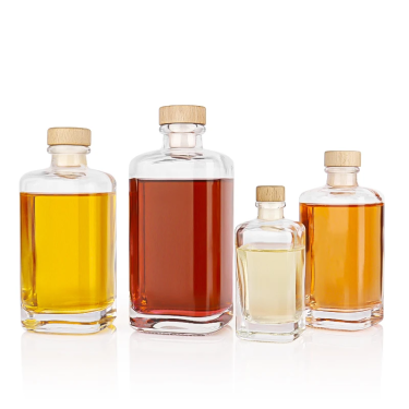 100ml 200ml 375ml 500ml Food Grade Empty Glass Wine Juice Drinking Bottle with Cork