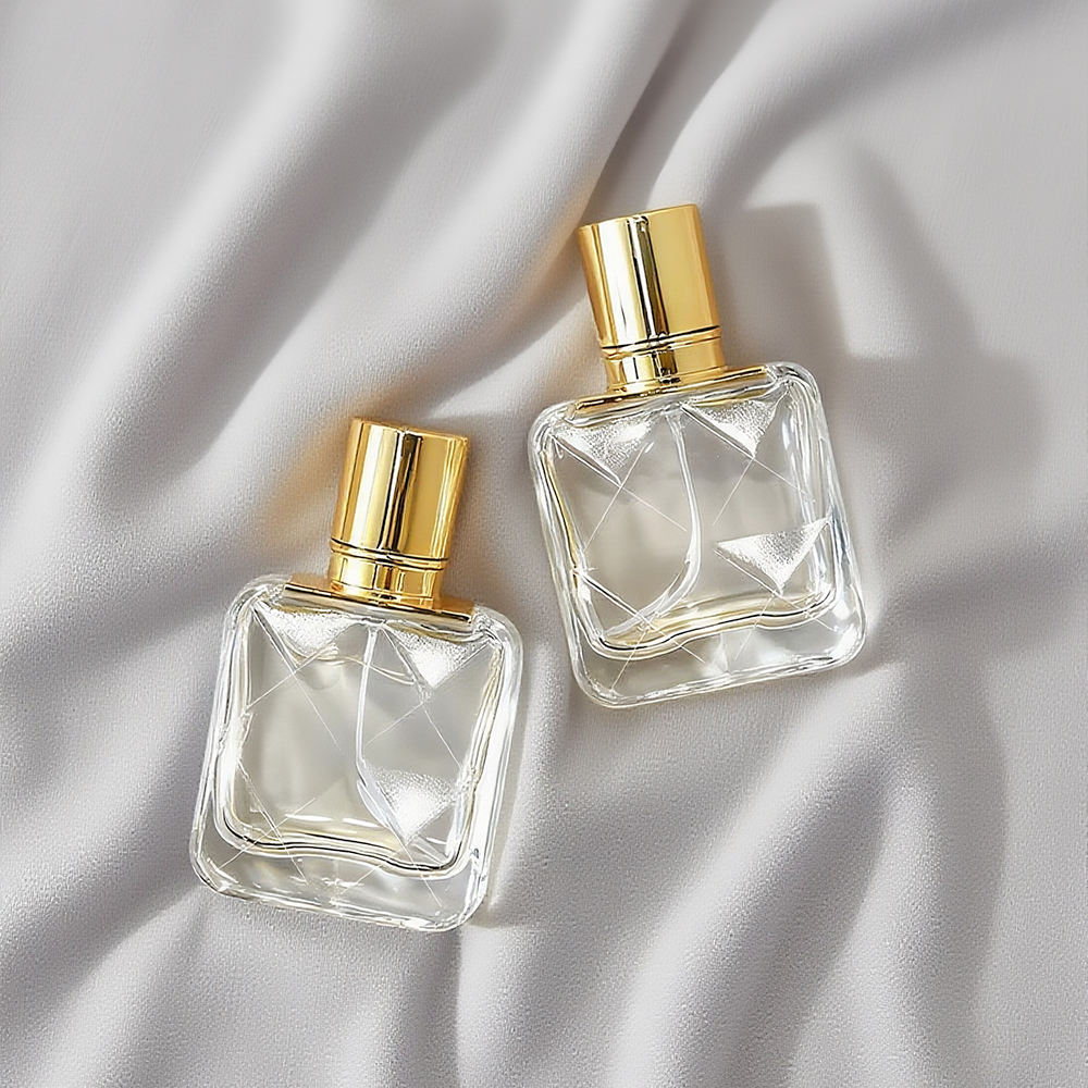 Wholesale Empty 30ml Transparent Travel Shape Refillable Glass Perfume Bottles With Aluminum Sprayer