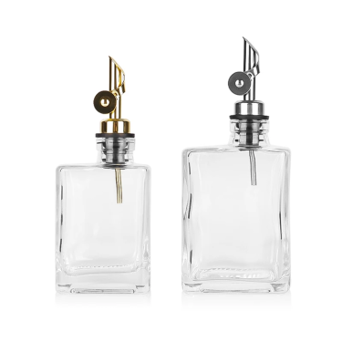 200ml 280ml Transparent Empty Flat Square Glass Cooking Oil Bottles Stainless Steel Spout Olive Oil Dispenser with Screw Cap Seal 200ml 280ml Transparent Empty Flat Square Glass Cooking Oil Bottles Stainless Steel Spout Olive Oil Dispenser with Screw Cap Seal
