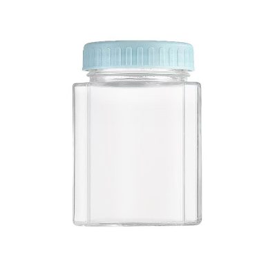 Wholesale 250ml 380ml 500ml Transparent Square Wide Mouth Sealed Glass Jar with Colorful Plastic Screw Lid