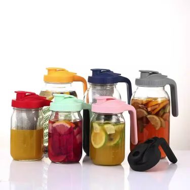 32oz 64oz Transparent Large Capacity Handle Glass Mason Bottle Juice Cold Brew Tea Glass Cold Water Pot 32oz 64oz Transparent Large Capacity Handle Glass Mason Bottle Juice Cold Brew Tea Glass Cold Water Pot