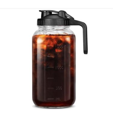 32oz 64oz Transparent Large Capacity Handle Glass Mason Bottle Juice Cold Brew Tea Glass Cold Water Pot 32oz 64oz Transparent Large Capacity Handle Glass Mason Bottle Juice Cold Brew Tea Glass Cold Water Pot