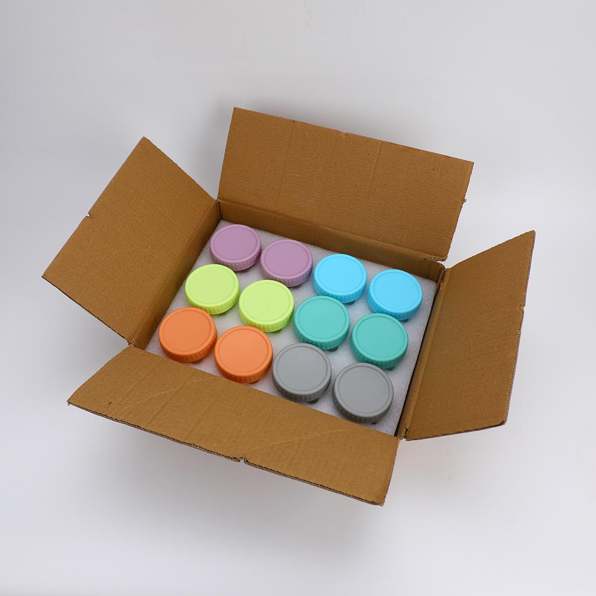 120ml Baby Food Jar Glass Jam Container Caviar Bottle with Scale Colorful Lid Set of 6 Leakproof Storage Canisters