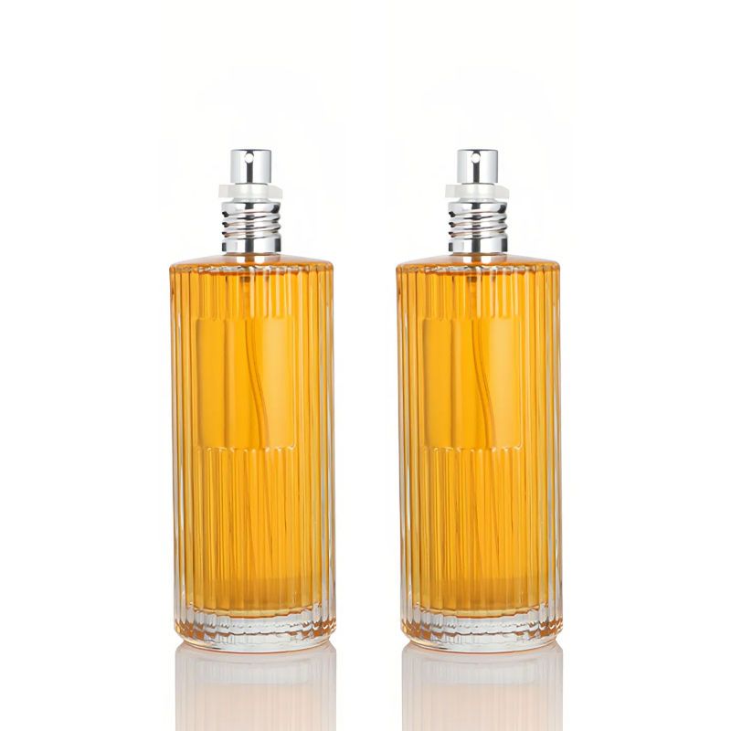 5oz 150ml Empty Stripe Home Room Fine Mist Glass Spray Bottle with Screw Silver Atomizer