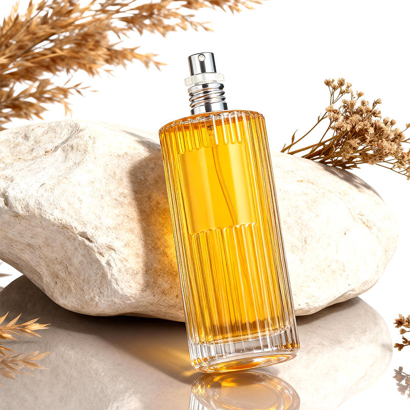 5oz 150ml Empty Stripe Home Room Fine Mist Glass Spray Bottle with Screw Silver Atomizer