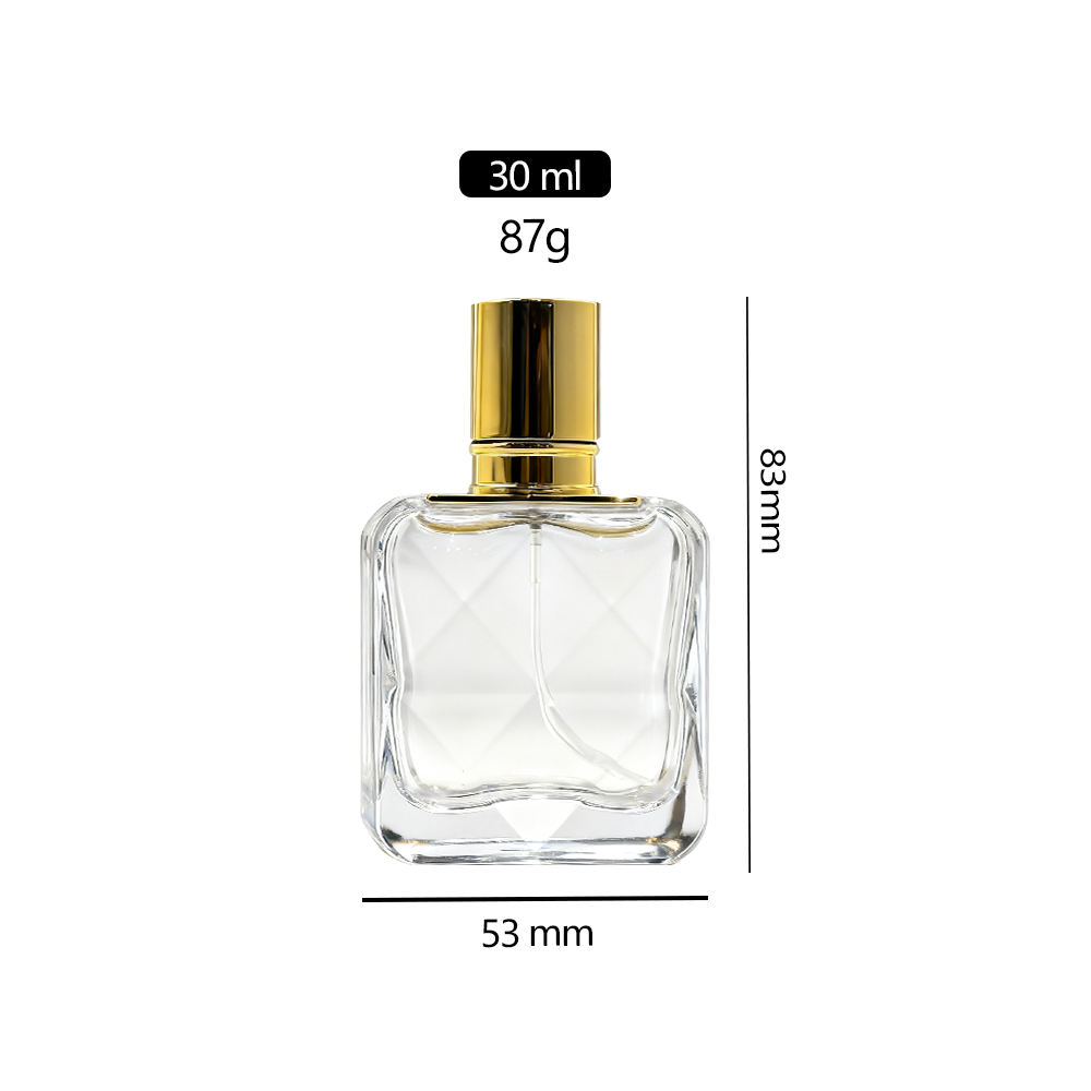 Wholesale Empty 30ml Transparent Travel Shape Refillable Glass Perfume Bottles With Aluminum Sprayer