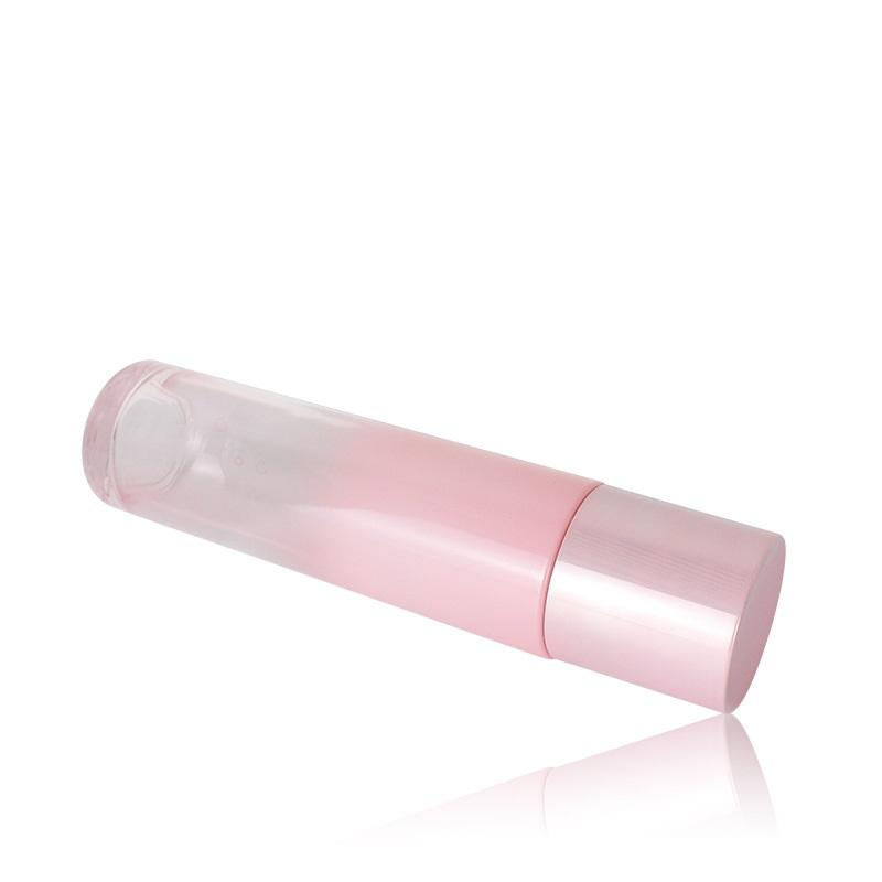 Fashion Gradient Rose Pink Color Cosmetic Glass Bottle Set Skincare Essence Serum Bottle Glass Cosmetic Jar