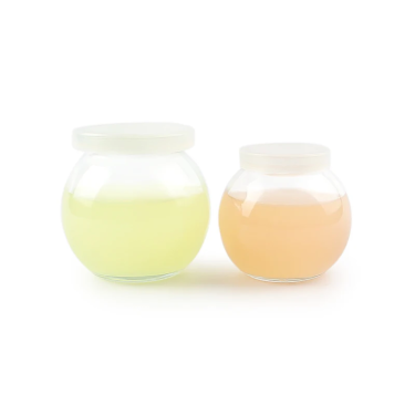 Wholesale 120ml 200ml Planet-shaped Food Storage Glass Jars for Packaging Jelly Yogurt Milkshake Pudding with Plastic Lid