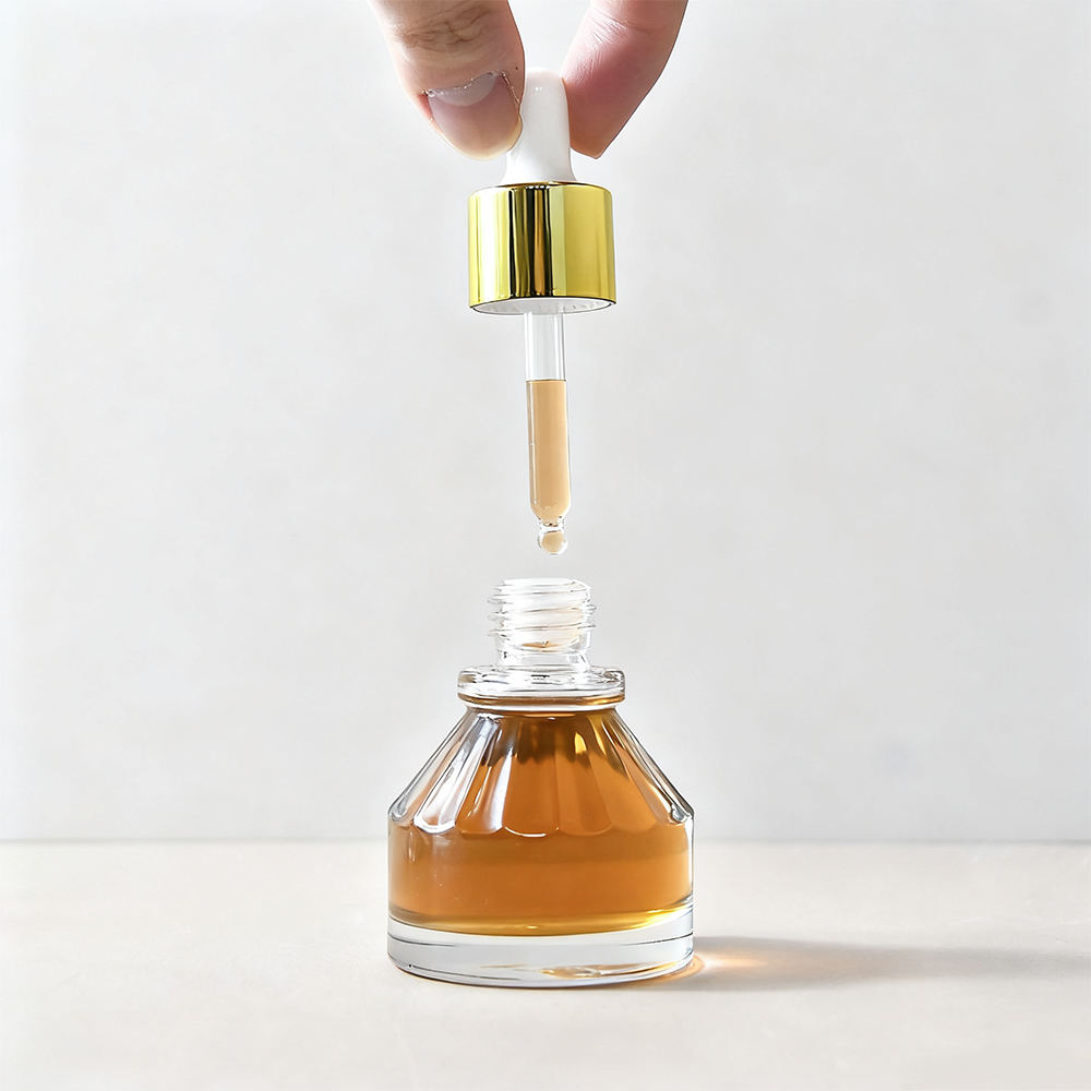 Thickened Dropper Glass Bottle with Silk Screen Printing Cylinder Shape Screw Cap for Skin Care Essential Oil Bottle