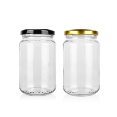 Wholesale 370ml Round Glass Food Storage Container Honey Sauce Pickles Food Insurance Sealed Glass Jar with Lid
