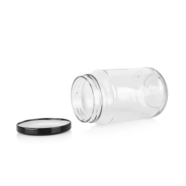 Wholesale 370ml Round Glass Food Storage Container Honey Sauce Pickles Food Insurance Sealed Glass Jar with Lid