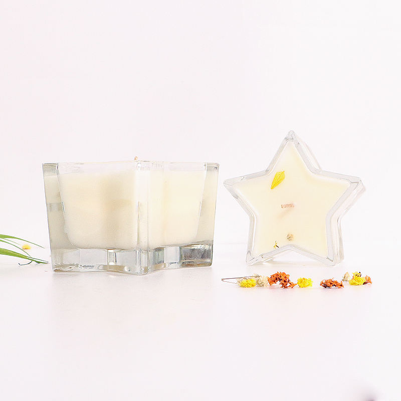 Stars Shape Elegant Empty Unique Scented clear Glass Candle Jars