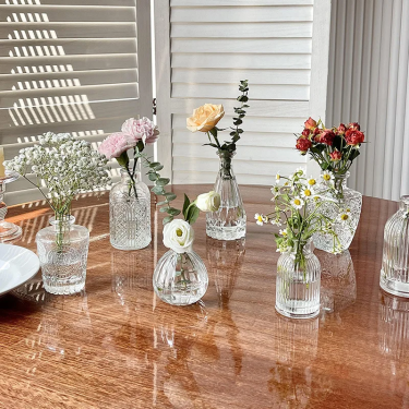 Wholesale Modern Classic Transparent Small Vase Crystal  Glass Vase for Tabletop Home Decor