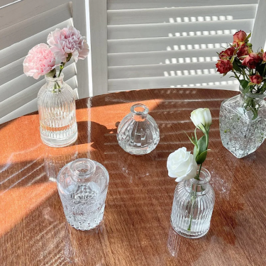 Wholesale Modern Classic Transparent Small Vase Crystal  Glass Vase for Tabletop Home Decor