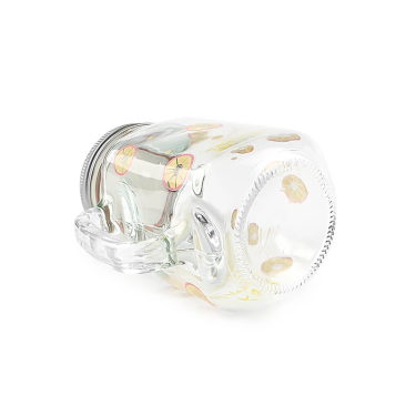 Wholesale 16oz Eco-Friendly BPA Free Food Grade Beverage Glass Mason Jar with Handle Lids