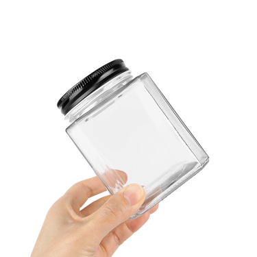 250ml 380ml 500ml Square Thickened Transparent Mason Glass Jars Airtight Jam Jars for Kitchen Storage Empty Containers