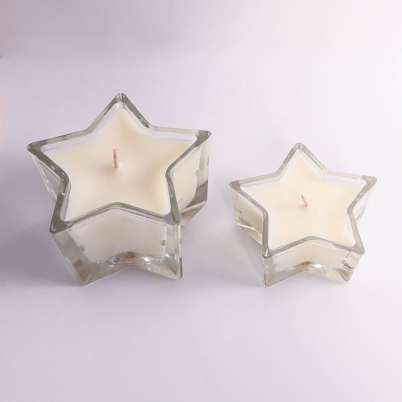 Stars Shape Elegant Empty Unique Scented clear Glass Candle Jars