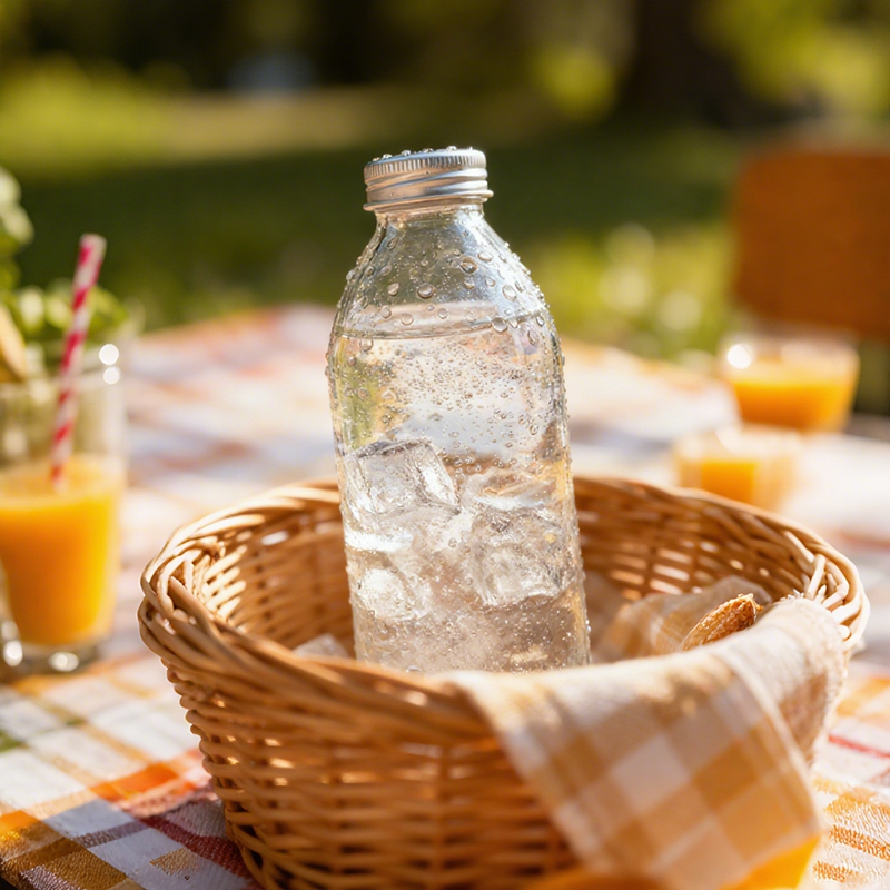 300ml 350ml 500ml High Flint Juice Drink Mineral Water Apple Cider Vinegar Glass Bottle with Polymer Lid