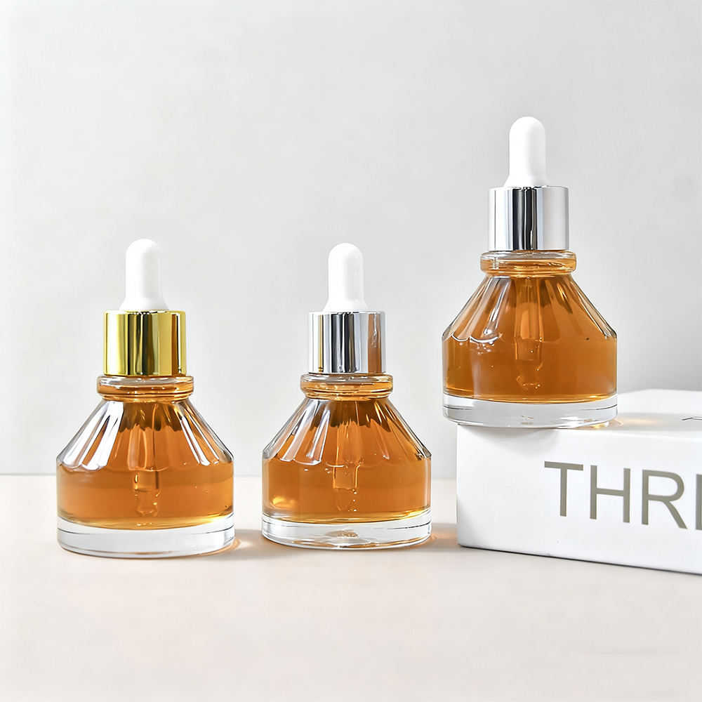 Thickened Dropper Glass Bottle with Silk Screen Printing Cylinder Shape Screw Cap for Skin Care Essential Oil Bottle