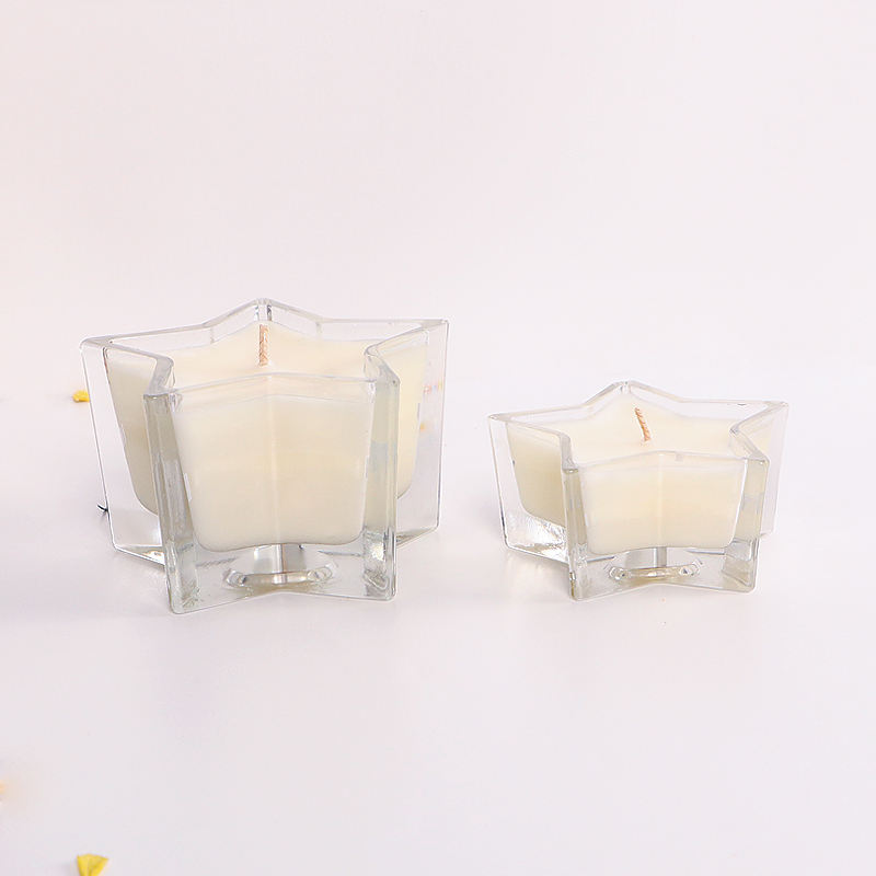 Stars Shape Elegant Empty Unique Scented clear Glass Candle Jars