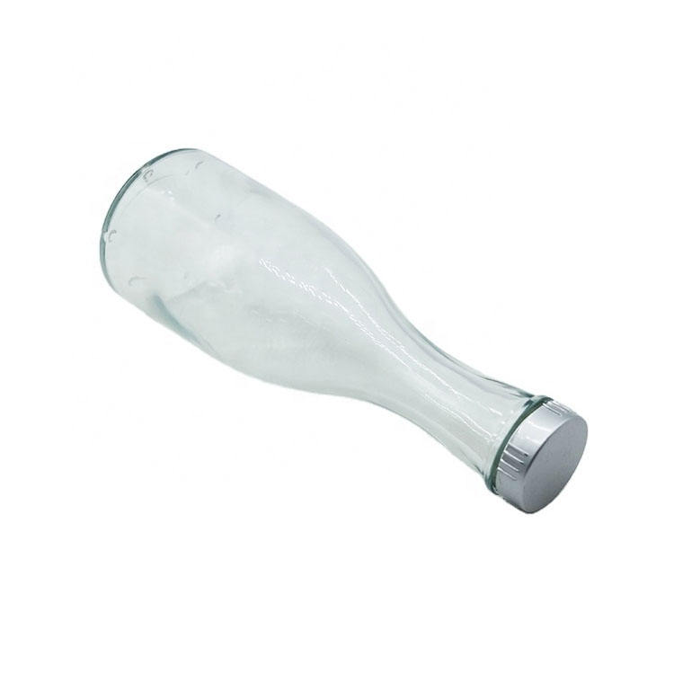 Clear/Frosted Juice Glass Bottle Wholesale 150 250 350 ML Fancy Empty Glass Clear Juice Bottle With Screw Cap