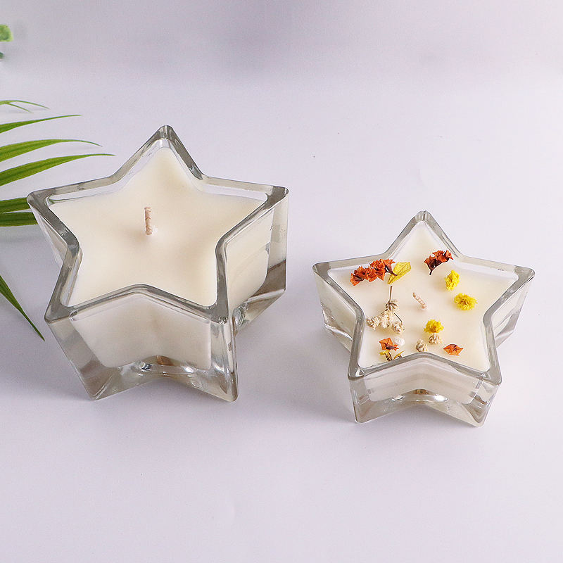 Stars Shape Elegant Empty Unique Scented clear Glass Candle Jars