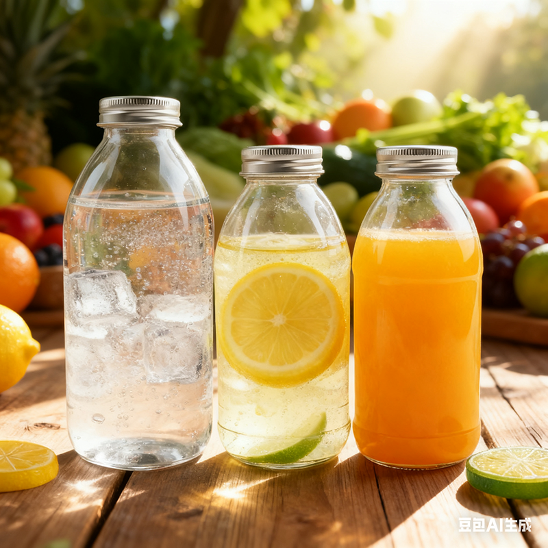 300ml 350ml 500ml High Flint Juice Drink Mineral Water Apple Cider Vinegar Glass Bottle with Polymer Lid